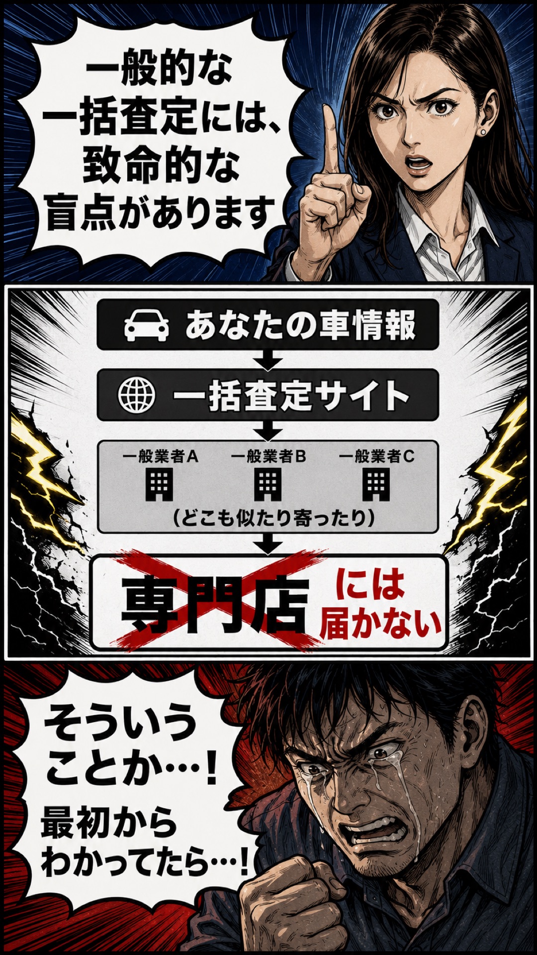 一般的な一括査定が専門店に届かない理由