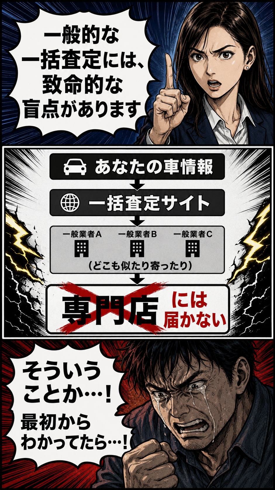 一般的な一括査定が専門店に届かない理由